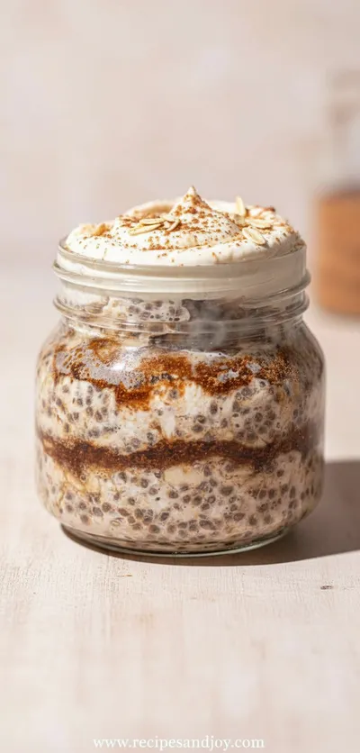 Cinnamon Roll Overnight Oats Recipe - ready to serve