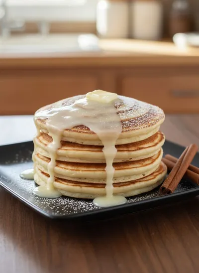 Cinnamon Roll Pancakes – Fluffy Sweet Breakfast - ready to serve