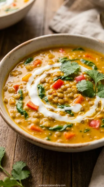 Coconut Curry Lentil Soup Recipe - Simple & Healthy - ready to serve