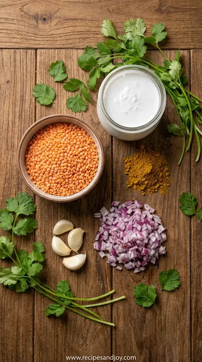 Coconut Curry Lentil Soup Recipe - Simple & Healthy - ingredients preparation