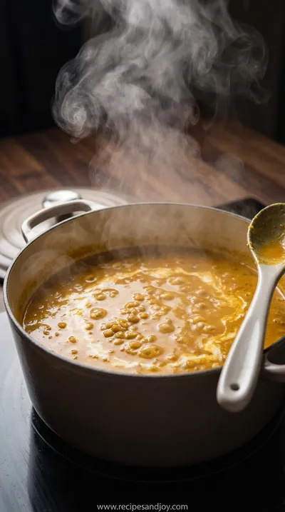 Easy Coconut Curry Lentil Soup Recipe in 50 Minutes - cooking process