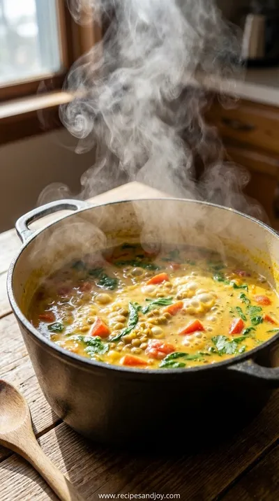 Coconut Curry Lentil Soup Recipe - Simple & Healthy - cooking process