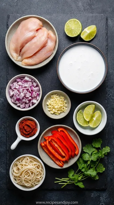 Creamy Coconut Curry Soup: Easy Thai Chicken Recipe - ingredients preparation
