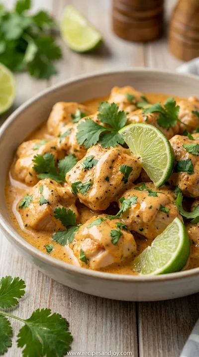 Coconut Lime Chicken: Tropical Slow Cooker Recipe - ready to serve