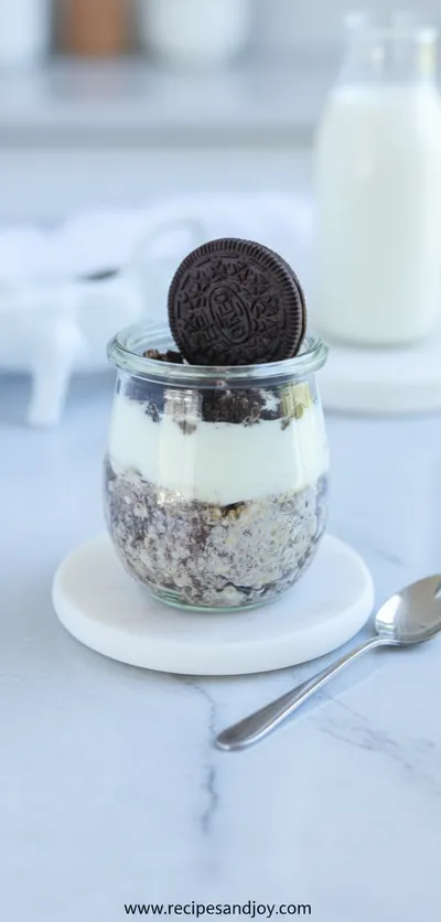 Cookies and Cream Overnight Oats - ready to serve