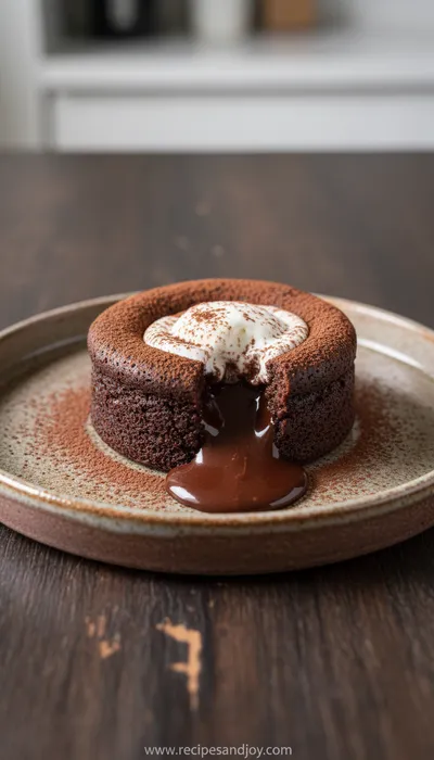 Cottage Cheese Lava Cake Chocolate Protein Recipe - ready to serve