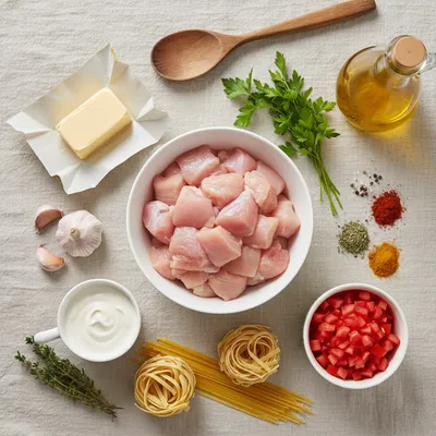 Cowboy Butter Chicken Linguine - cooking process