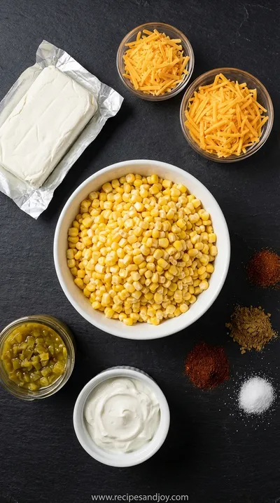 Crack Corn Dip Recipe: Easy Crockpot Appetizer - ingredients preparation