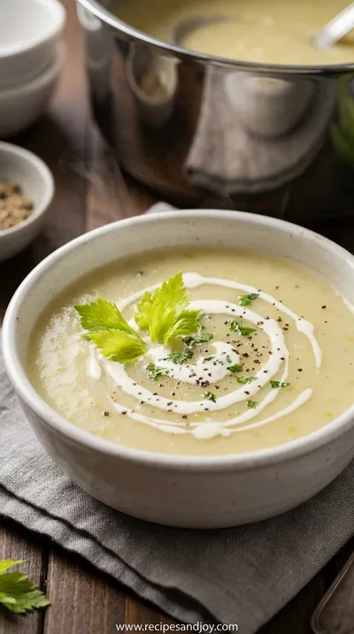 Creamy Celery Soup: Light & Elegant Homemade Recipe - ready to serve