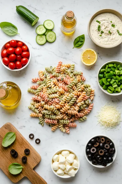 Creamy Italian Pasta Salad – Easy Everyday Dinner - cooking process