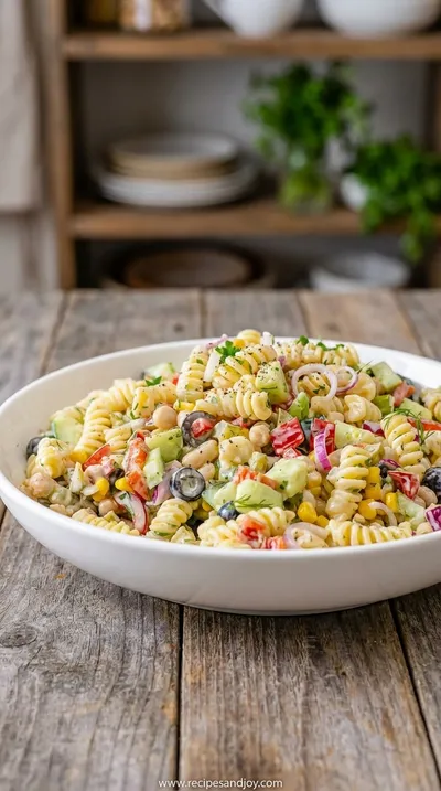 Creamy Pasta Salad: Easy Family-Friendly Recipe - ready to serve