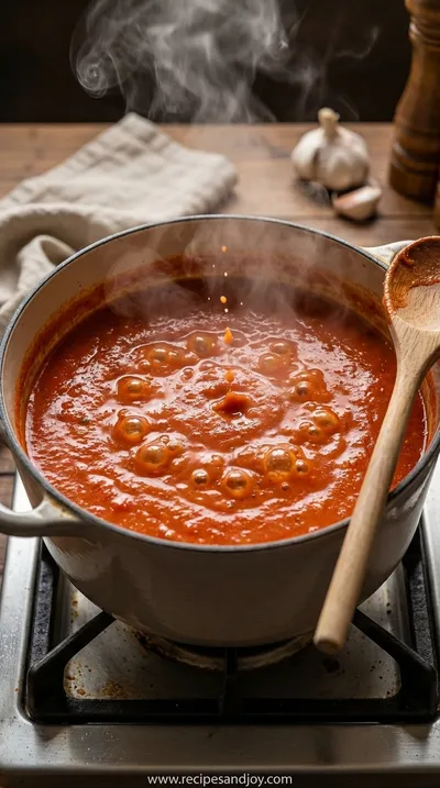 Creamy Roasted Garlic Tomato Soup Recipe - cooking process