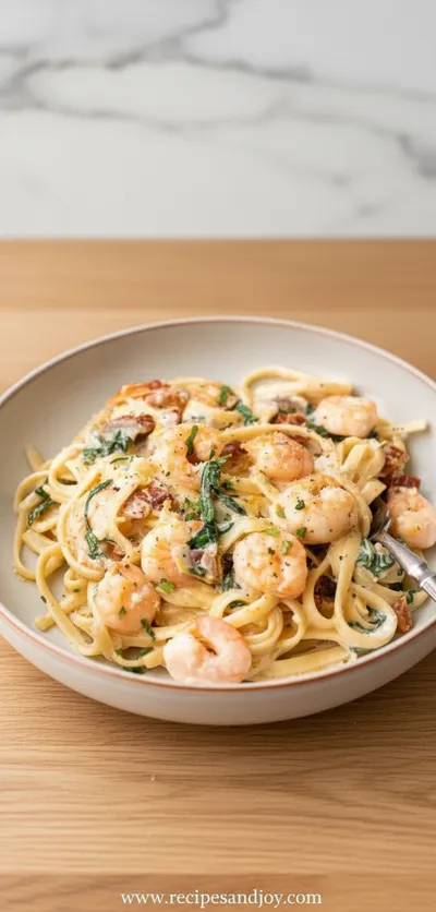 Creamy Tuscan Shrimp Linguine