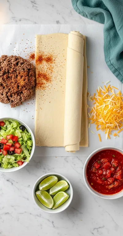 Crescent Roll Taco Pizza Recipe - cooking process
