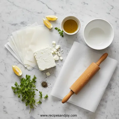Crispy Feta Rolls – Easy Oven Recipe - ingredients preparation