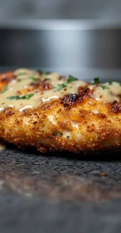 Crispy Parmesan Chicken with Garlic Sauce