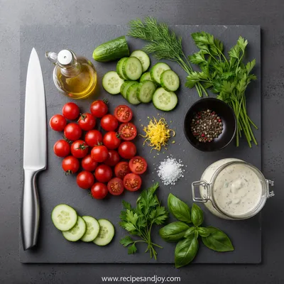 Cucumber and Tomato Salad - cooking process