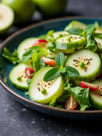 Cucumber Apple Salad - ready to serve