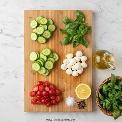 Easy Cucumber Caprese Salad - cooking process