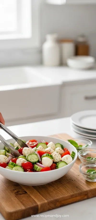 Easy Cucumber Caprese Salad