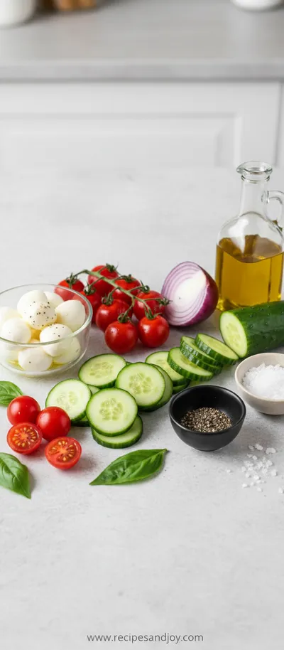 Easy Cucumber Caprese Salad - cooking process