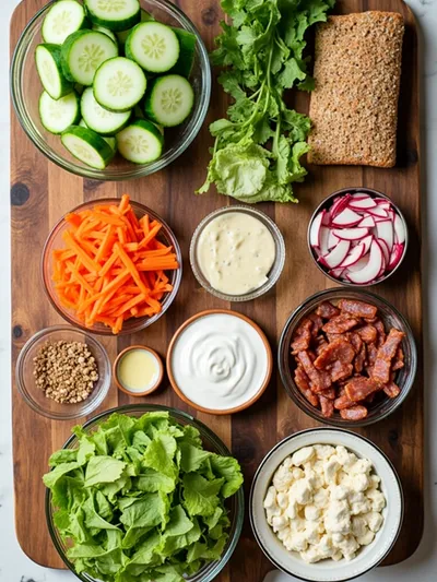 Cucumber Ranch Crack Salad – Cool Creamy Bacon-Free Recipe - ingredients preparation