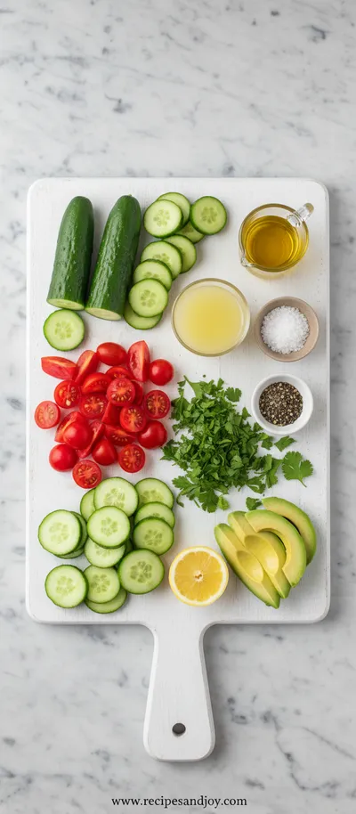 Cucumber Tomato Avocado Salad - cooking process