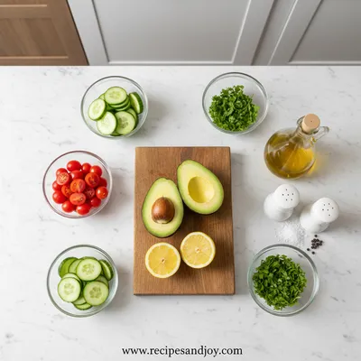 Cucumber Tomato Avocado Salad - cooking process