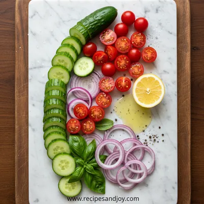 Cucumber Tomato Salad Recipe - cooking process