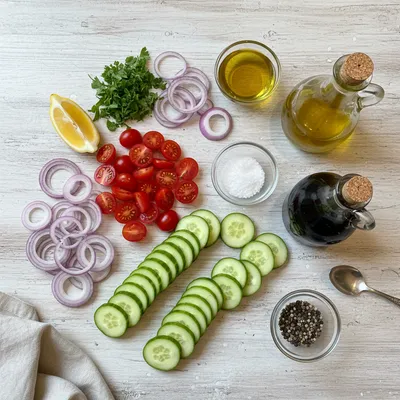 Cucumber Tomato Salad Recipe - cooking process