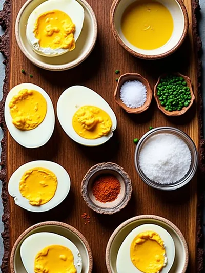 Deviled Eggs Recipe – Classic Easy Appetizer - ingredients preparation