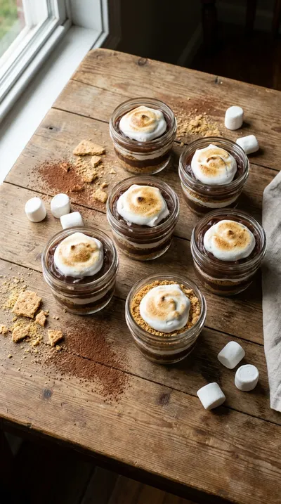 No Bake S'mores Pudding Cups - cooking process