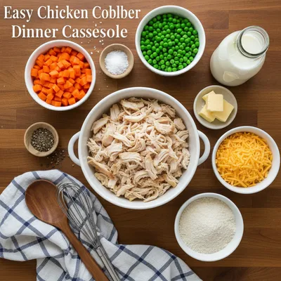 Easy Chicken Cobbler Dinner Casserole - cooking process