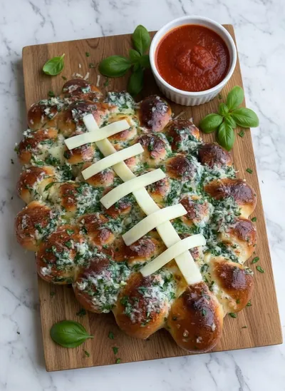 Football-Shaped Cheesy Stuffed Garlic Bread Rolls - ready to serve