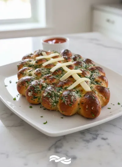 Football-Shaped Cheesy Stuffed Garlic Bread Rolls