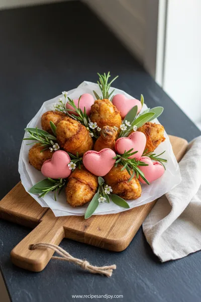 Fried Chicken and Macaron Bouquets - ready to serve