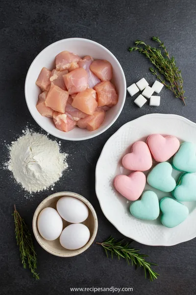 Fried Chicken and Macaron Bouquets - cooking process