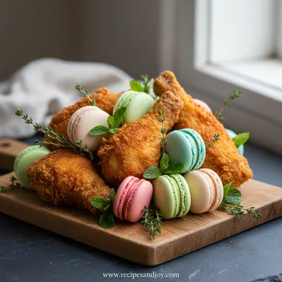 Fried Chicken and Macaron Bouquets