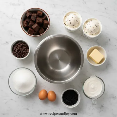 Frozen Brownie Ice Cream Cake - cooking process