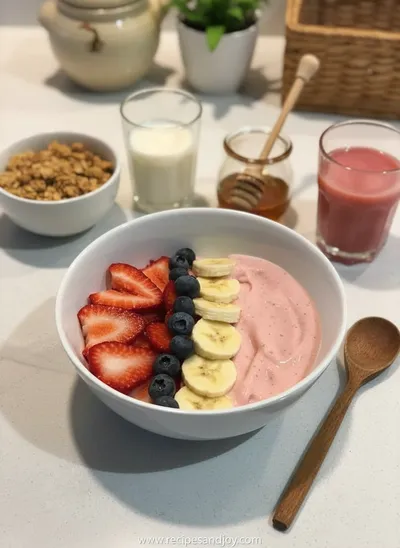 5-Minute Fruit Smoothie Bowl with Greek Yogurt - cooking process