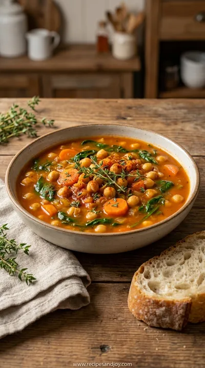 Easy Garbanzo Bean Soup Recipe for Stove or Instant Pot - ready to serve