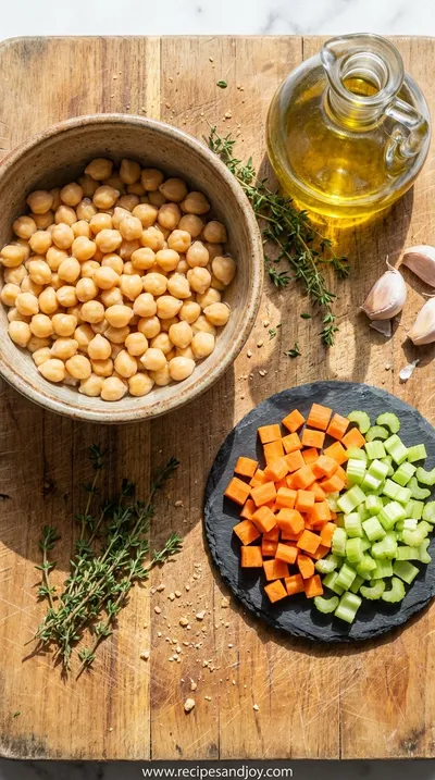 Easy Garbanzo Bean Soup Recipe for Stove or Instant Pot - ingredients preparation
