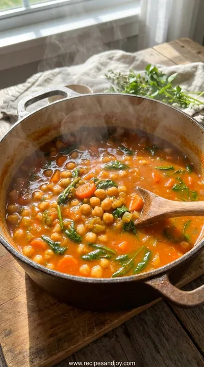 Easy Garbanzo Bean Soup Recipe for Stove or Instant Pot - cooking process