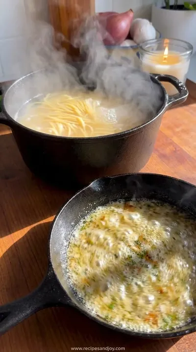 Garlic Butter Spaghetti: Simple & Delicious Recipe - cooking process