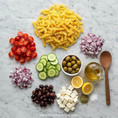 Greek Pasta Salad with Feta Cheese - cooking process