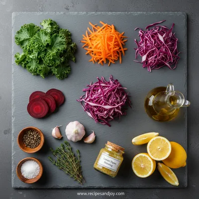 Harvest Salad With Lemon Thyme Dressing - ingredients preparation