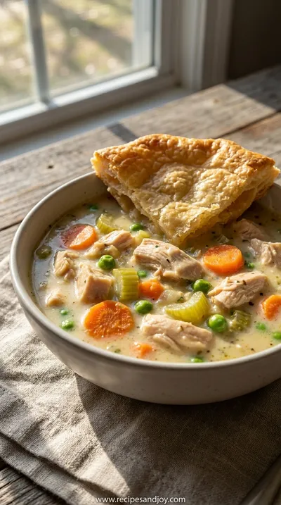 High Protein Chicken Pot Pie Soup: Easy Recipe