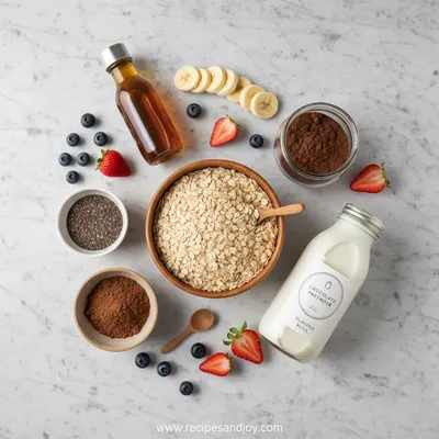 High Protein Chocolate Overnight Oats - cooking process
