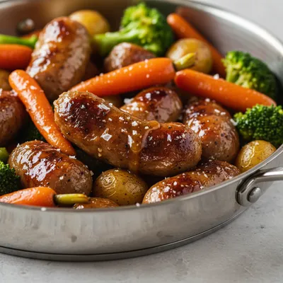 Easy One-Pan Honey Garlic Beef Sausage & Veggies