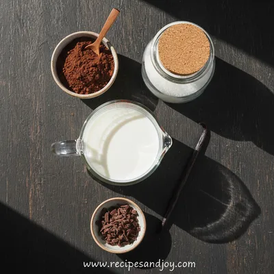 Easy Hot Chocolate Recipe With Cocoa Powder - ingredients preparation